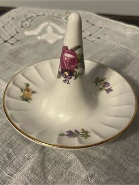 Vintage GDR 1877 Porcelain Ring Holder Dish East Germany